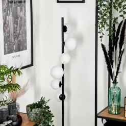 hofstein Lampadaire - Verre 10 cm, 12 cm Remaisnil Blanc, 6 lumières