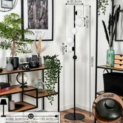 hofstein Lampadaire - Verre 10 cm, 12 cm Remaisnil Blanc, 6 lumières