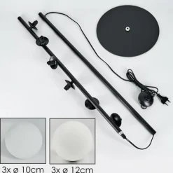 hofstein Lampadaire - Verre 10 cm, 12 cm Remaisnil Blanc, 6 lumières