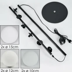 hofstein Lampadaire - Verre 10 cm, 12 cm, 15 cm Remaisnil Blanc, 6 lumières