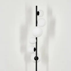 hofstein Lampadaire - Verre 10 cm, 12 cm, 15 cm Remaisnil Blanc, 6 lumières