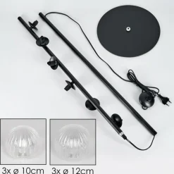 hofstein Lampadaire - Verre 10 cm, 12 cm Remaisnil Clair, 6 lumières