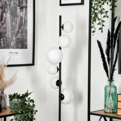 hofstein Lampadaire - Verre 10 cm, 12 cm, 15 cm Remaisnil Blanc, 6 lumières