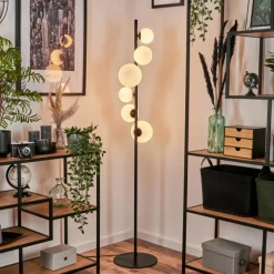 hofstein Lampadaire - Verre 10 cm, 12 cm, 15 cm Remaisnil Blanc, 6 lumières