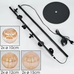 hofstein Lampadaire - Verre 10 cm, 12 cm, 15 cm Remaisnil Ambre, 6 lumières