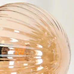 hofstein Lampadaire - Verre 10 cm, 12 cm Remaisnil Ambre, 6 lumières