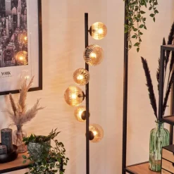 hofstein Lampadaire - Verre 10 cm, 12 cm Remaisnil Ambre, 6 lumières