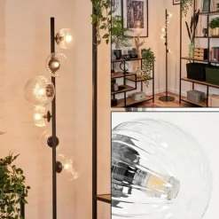 hofstein Lampadaire - Verre 10 cm, 12 cm, 15 cm Remaisnil Clair, 6 lumières