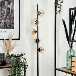 hofstein Lampadaire - Verre 10 cm, 12 cm Remaisnil Ambre, Clair, 5 lumières