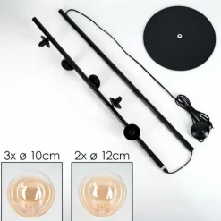 hofstein Lampadaire - Verre 10 cm, 12 cm Remaisnil Ambre, Clair, 5 lumières