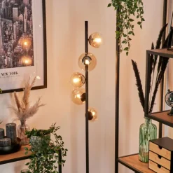 hofstein Lampadaire - Verre 10 cm, 12 cm Remaisnil Ambre, Clair, 5 lumières