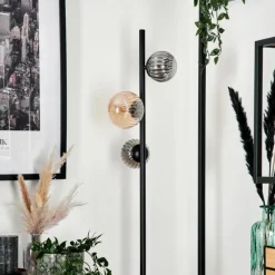 hofstein Lampadaire - Verre 10 cm, 12 cm Remaisnil Ambre, Fumé, 3 lumières