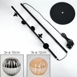 hofstein Lampadaire - Verre 10 cm, 12 cm Remaisnil Ambre, Clair, 5 lumières