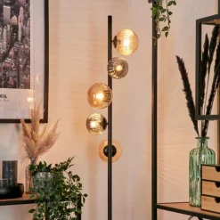 hofstein Lampadaire - Verre 10 cm, 12 cm Remaisnil Ambre, Clair, 5 lumières