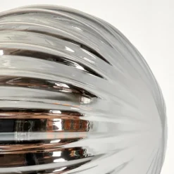 hofstein Lampadaire - Verre 10 cm, 12 cm Remaisnil Noir, 3 lumières