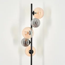 Suspension Verre Fumé-hofstein Lampadaire - Verre 12 cm, 15 cm Remaisnil Noir, 5 lumières