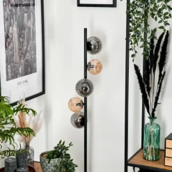 Suspension Verre Fumé-hofstein Lampadaire - Verre 10 cm, 12 cm Remaisnil Noir, 5 lumières