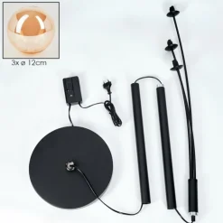 hofstein Lampadaire - Verre 12 cm Bernado Ambre, 3 lumières