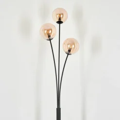 hofstein Lampadaire - Verre 12 cm Bernado Ambre, 3 lumières