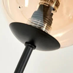 hofstein Lampadaire - Verre 10 cm Bernado Ambre, 3 lumières