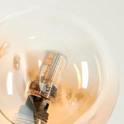 hofstein Lampadaire - Verre 10 cm Bernado Ambre, 3 lumières