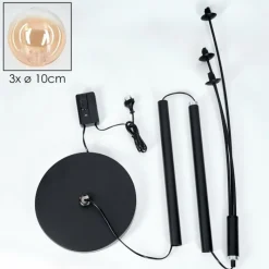 hofstein Lampadaire - Verre 10 cm Bernado Ambre, 3 lumières