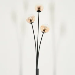 hofstein Lampadaire - Verre 10 cm Bernado Ambre, 3 lumières