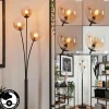 hofstein Lampadaire - Verre 12 cm Bernado Ambre, 3 lumières