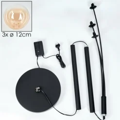 hofstein Lampadaire - Verre 12 cm Bernado Ambre, 3 lumières