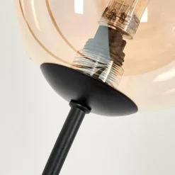 hofstein Lampadaire - Verre 12 cm Bernado Ambre, 3 lumières