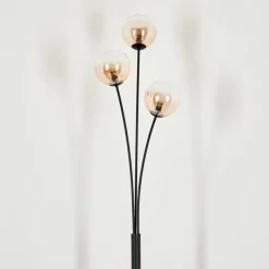 hofstein Lampadaire - Verre 12 cm Bernado Ambre, 3 lumières