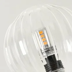 hofstein Lampadaire - Verre 10 cm Bernado Clair, 3 lumières