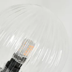 hofstein Lampadaire - Verre 12 cm Bernado Clair, 3 lumières