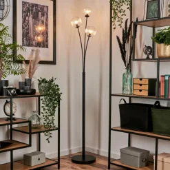 hofstein Lampadaire - Verre 12 cm Bernado Clair, 3 lumières