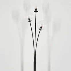 hofstein Lampadaire - Verre 12 cm Bernado Clair, 3 lumières