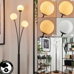 hofstein Lampadaire - Verre 10 cm Bernado Blanc, 3 lumières