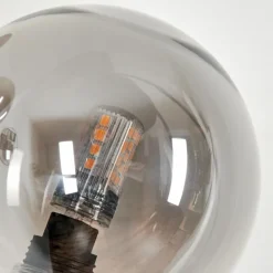 hofstein Lampadaire - Verre 10 cm Bernado Fumé, 3 lumières