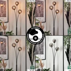 Suspension Verre Fumé-hofstein Lampadaire - Verre 12 cm Bernado Fumé, 3 lumières