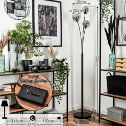 Suspension Verre Fumé-hofstein Lampadaire - Verre 12 cm Bernado Fumé, 3 lumières