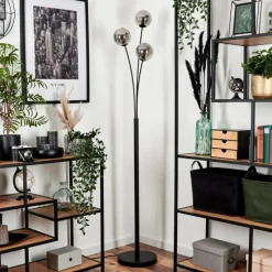 Suspension Verre Fumé-hofstein Lampadaire - Verre 12 cm Bernado Fumé, 3 lumières