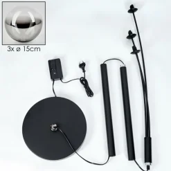 hofstein Lampadaire - Verre 15 cm Bernado Clair, Fumé, 3 lumières