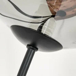 hofstein Lampadaire - Verre 15 cm Bernado Clair, Fumé, 3 lumières