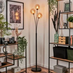 hofstein Lampadaire - Verre 15 cm Bernado Ambre, 3 lumières