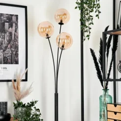 hofstein Lampadaire - Verre 15 cm Bernado Ambre, 3 lumières