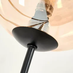 hofstein Lampadaire - Verre 15 cm Bernado Ambre, Clair, 3 lumières