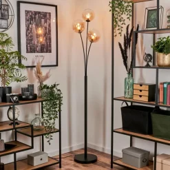 hofstein Lampadaire - Verre 15 cm Bernado Ambre, Clair, 3 lumières