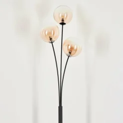 hofstein Lampadaire - Verre 15 cm Bernado Ambre, Clair, 3 lumières