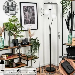 hofstein Lampadaire - Verre 15 cm Bernado Blanc, 3 lumières