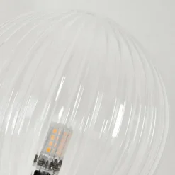 hofstein Lampadaire - Verre 15 cm Bernado Clair, 3 lumières