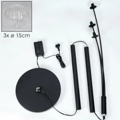 hofstein Lampadaire - Verre 15 cm Bernado Clair, 3 lumières